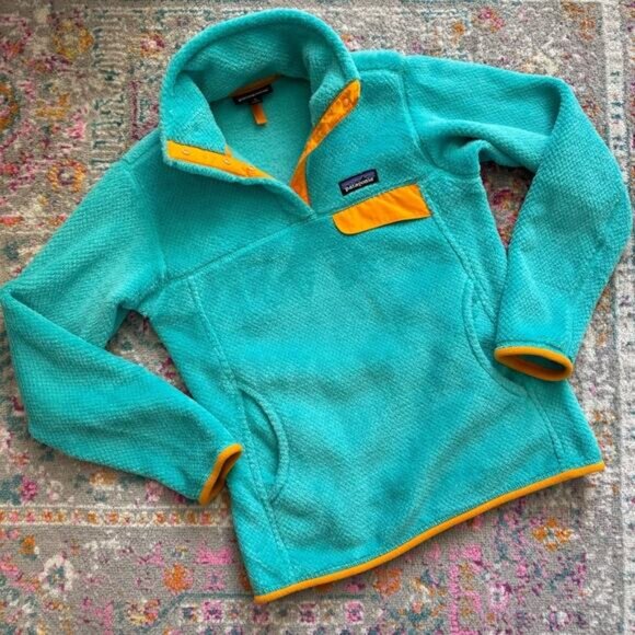 Patagonia Re-Tool Snap-T Turquoise Orange Pullover Sweater Women’s Size XS - Picture 12 of 12